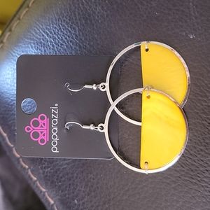 NWT! Silver & Yellow Hoop Earrings
